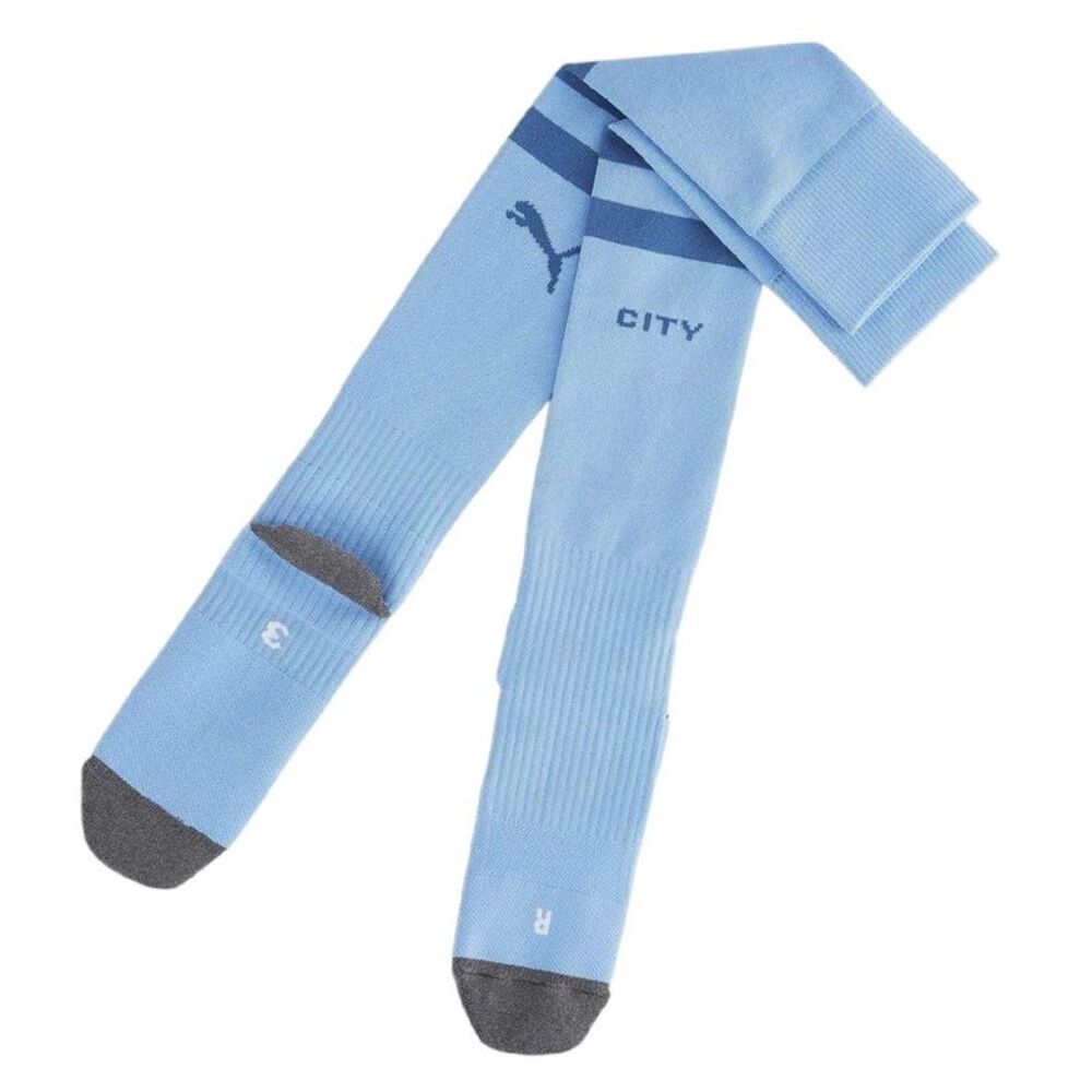 Puma Mens Manchester City FC Stripes Football Socks / Light Blue